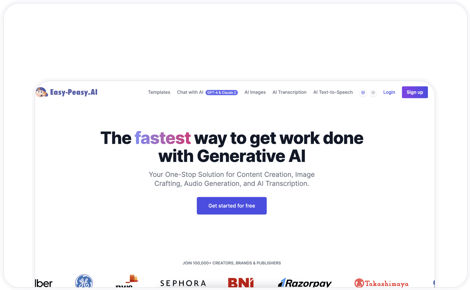 Content row landing page